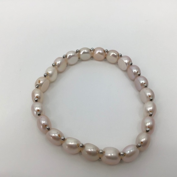 Pink, Grey, White Simulated Pearl Bracelet Set - Picture 10 of 14